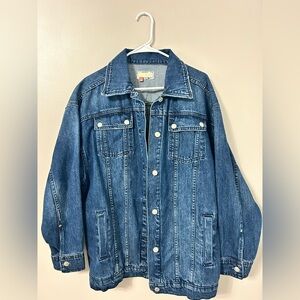 Anthropologie Pilcor Long Line Blue Denim Jacket